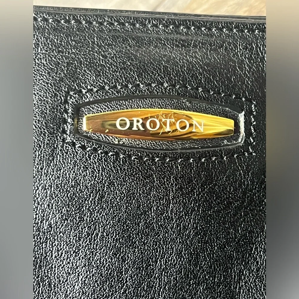 Oroton black leather shoulder handbag - Picture 9 of 15